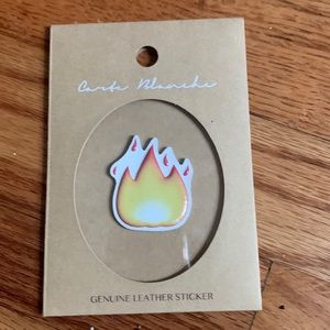 FREE WITH PURCHASE! Flame/ Fire Emoji Genuine Leather Sticker